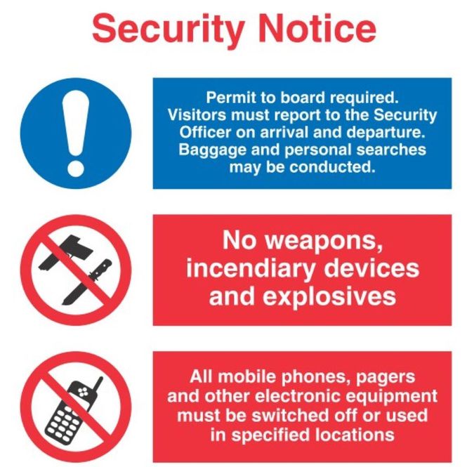 Hovedbilde Security notice - permit to board