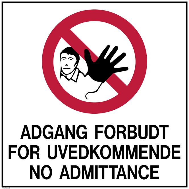 Hovedbilde Adgang forbudt for uvedkommende/No admittance